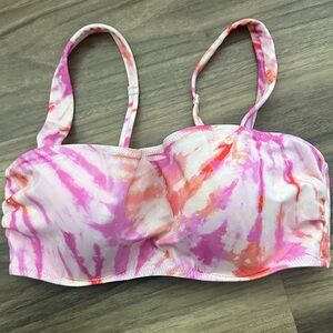 Shade and Shore Pink and Orange Tie-Dye Bralette